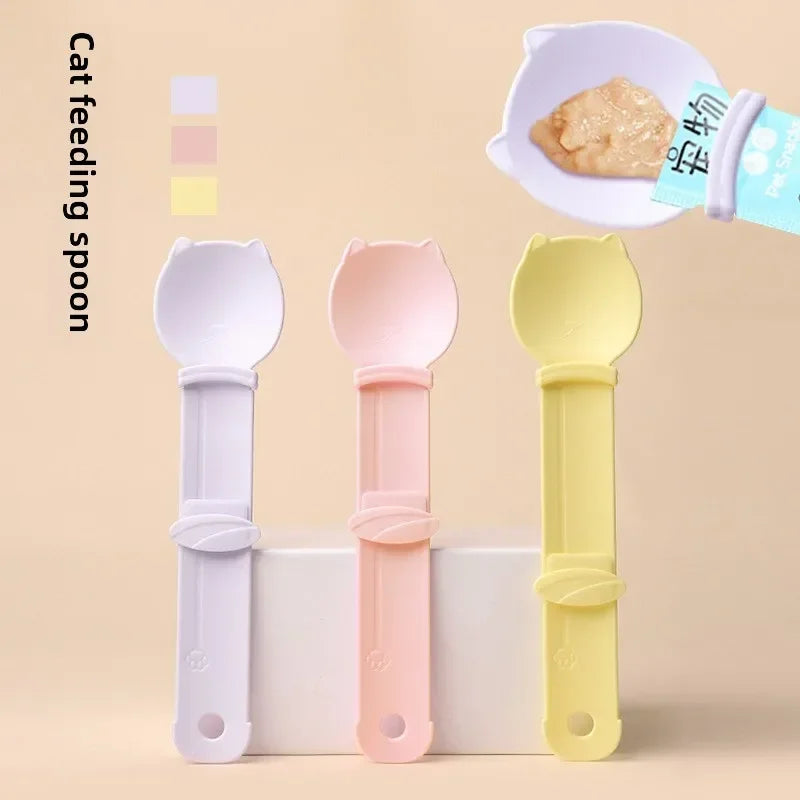 Cat Liquid Snack Feeder - Squeeze Spoon for Pet Food - ZOOMNSTORE