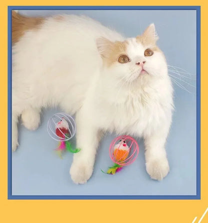 Plush Mouse Cat Toy - Self-Teasing Interactive Ball - ZOOMNSTORE