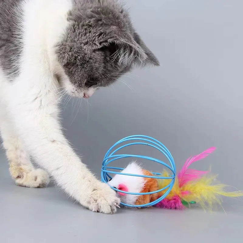 Plush Mouse Cat Toy - Self-Teasing Interactive Ball - ZOOMNSTORE