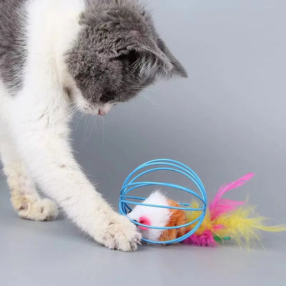 Plush Mouse Cat Toy - Self-Teasing Interactive Ball - ZOOMNSTORE