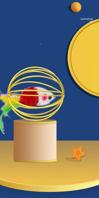 Plush Mouse Cat Toy - Self-Teasing Interactive Ball - ZOOMNSTORE