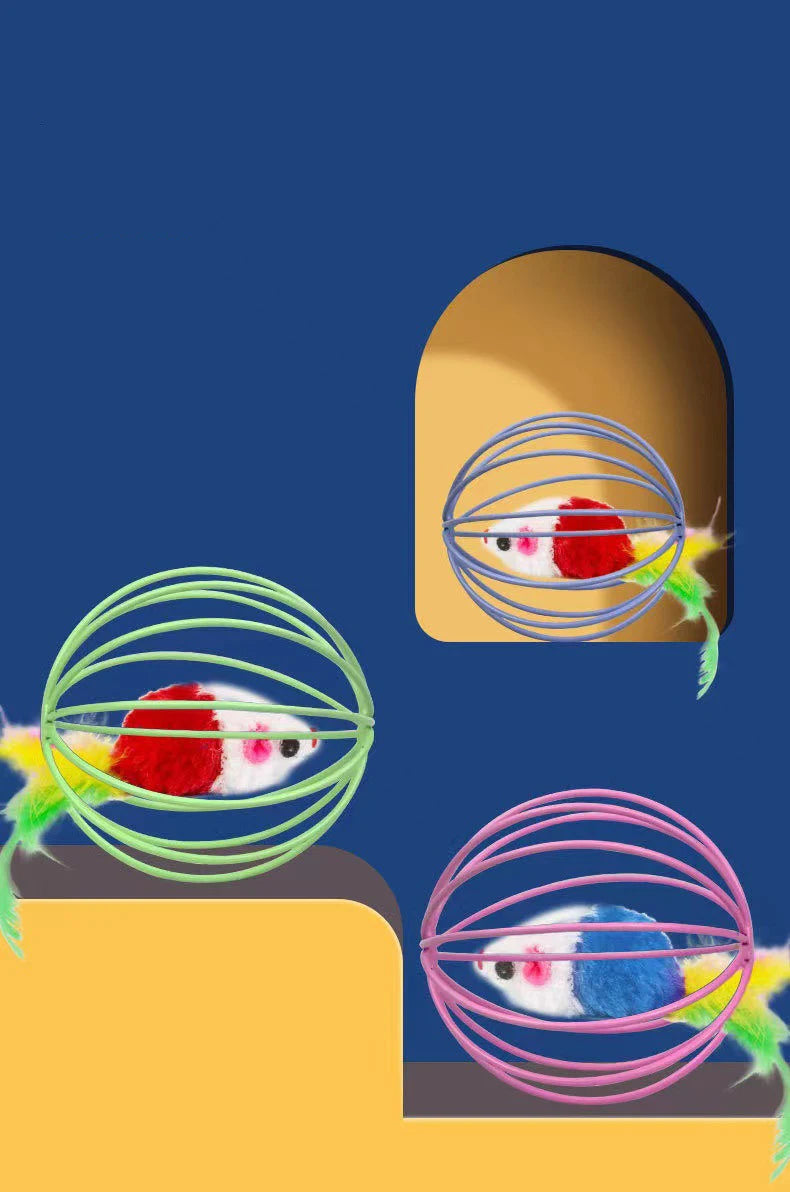 Plush Mouse Cat Toy - Self-Teasing Interactive Ball - ZOOMNSTORE