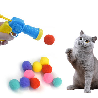 Cat Plush Ball Shooter - Mini Silent Toy for Stress Relief and Play - ZOOMNSTORE