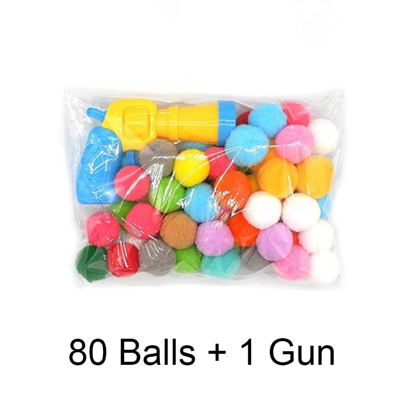 Cat Plush Ball Shooter - Mini Silent Toy for Stress Relief and Play - ZOOMNSTORE