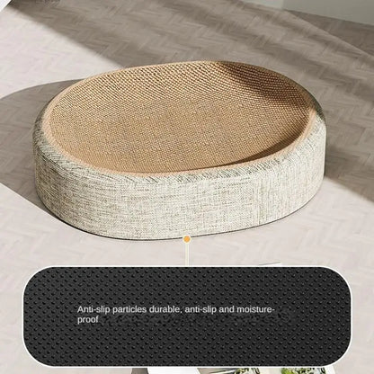 Oval Shape Scratch Pad For Cats sisal Scratching Cat Bed Multifunctional Pet Sleeping Mat Cat Scratch Bed For Cats To Rest - ZOOMNSTORE