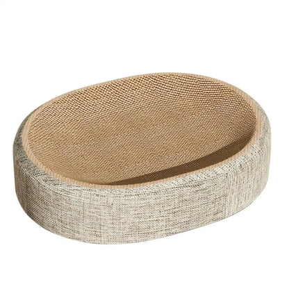Oval Shape Scratch Pad For Cats sisal Scratching Cat Bed Multifunctional Pet Sleeping Mat Cat Scratch Bed For Cats To Rest - ZOOMNSTORE