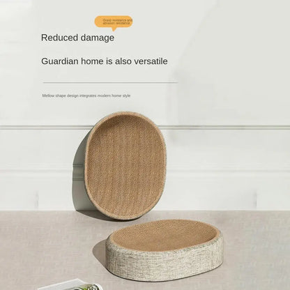 Oval Shape Scratch Pad For Cats sisal Scratching Cat Bed Multifunctional Pet Sleeping Mat Cat Scratch Bed For Cats To Rest - ZOOMNSTORE