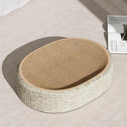 Oval Shape Scratch Pad For Cats sisal Scratching Cat Bed Multifunctional Pet Sleeping Mat Cat Scratch Bed For Cats To Rest - ZOOMNSTORE