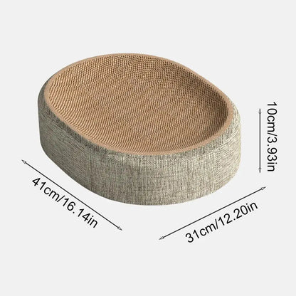 Oval Shape Scratch Pad For Cats sisal Scratching Cat Bed Multifunctional Pet Sleeping Mat Cat Scratch Bed For Cats To Rest - ZOOMNSTORE