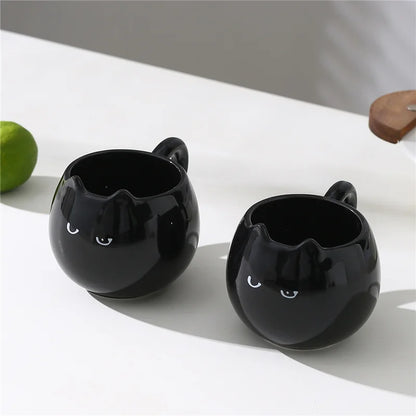 Cat Shaped Ceramic Cup - 380ml Creative Coffee Mug | Eco Friendly Porcelain Drinkware - ZOOMNSTORE