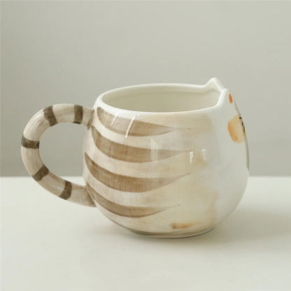 Cat Shaped Mug – Cute Ceramic Coffee Cup 380ml | Eco-Friendly Porcelain Drinkware - ZOOMNSTORE
