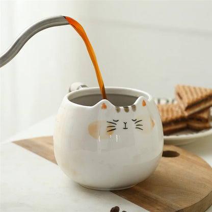 Cat Shaped Mug – Cute Ceramic Coffee Cup 380ml | Eco-Friendly Porcelain Drinkware - ZOOMNSTORE