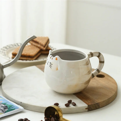 Cat Shaped Mug – Cute Ceramic Coffee Cup 380ml | Eco-Friendly Porcelain Drinkware - ZOOMNSTORE