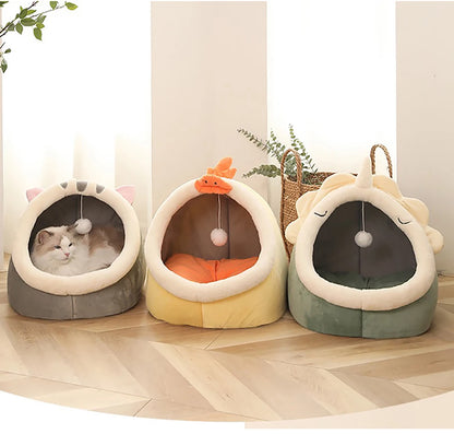 Cat Sleeping Bed - Foldable Washable Pet Bed with Removable Cushion Pad - ZOOMNSTORE
