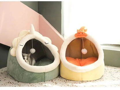 Cat Sleeping Bed - Foldable Washable Pet Bed with Removable Cushion Pad - ZOOMNSTORE
