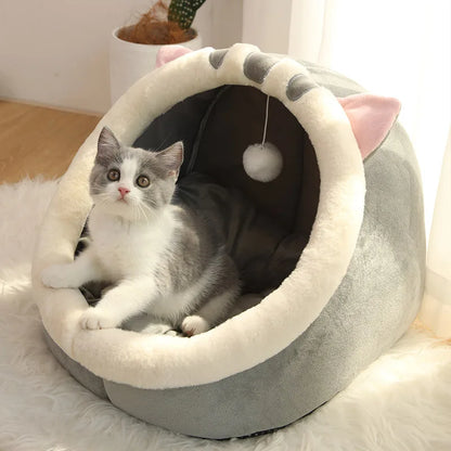 Cat Sleeping Bed - Foldable Washable Pet Bed with Removable Cushion Pad - ZOOMNSTORE