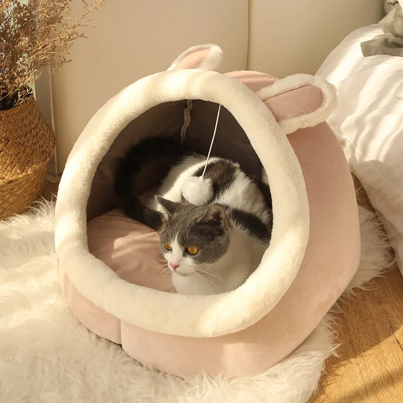 Cat Sleeping Bed - Foldable Washable Pet Bed with Removable Cushion Pad - ZOOMNSTORE