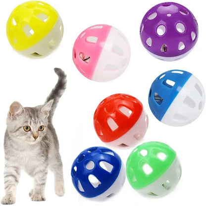 Cat Toy Balls - Interactive Plastic Cat Balls with Jingle Bell for Kitten Play - ZOOMNSTORE