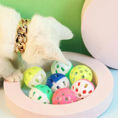 Cat Toy Balls - Interactive Plastic Cat Balls with Jingle Bell for Kitten Play - ZOOMNSTORE