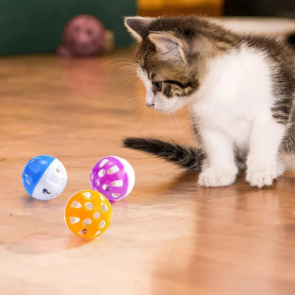 Cat Toy Balls - Interactive Plastic Cat Balls with Jingle Bell for Kitten Play - ZOOMNSTORE