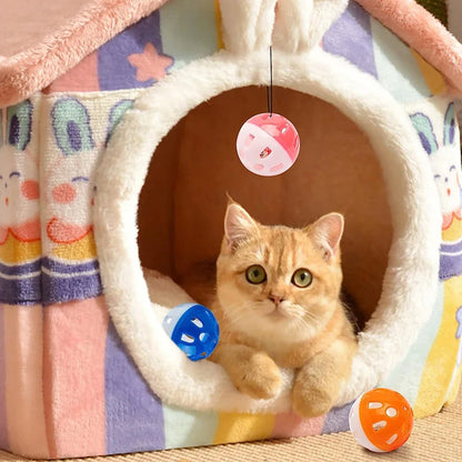 Cat Toy Balls - Interactive Plastic Cat Balls with Jingle Bell for Kitten Play - ZOOMNSTORE