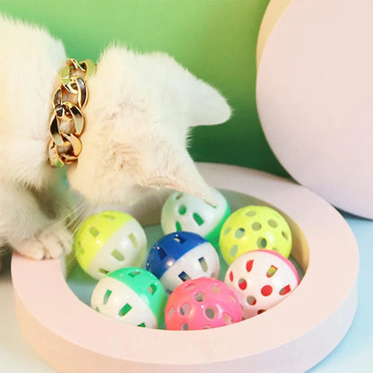 Cat Toy Balls - Interactive Plastic Cat Balls with Jingle Bell for Kitten Play - ZOOMNSTORE