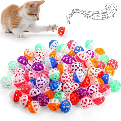 Cat Toy Balls - Interactive Plastic Cat Balls with Jingle Bell for Kitten Play - ZOOMNSTORE