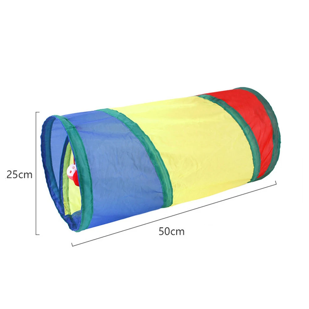 Cat Tunnel Toy - Collapsible Pet Play Tunnel for Indoor & Outdoor Kitty Exercise - ZOOMNSTORE
