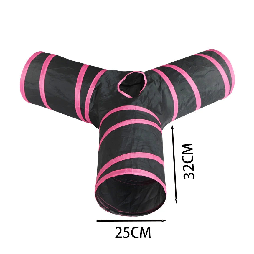 Cat Tunnel Toy - Collapsible Pet Play Tunnel for Indoor & Outdoor Kitty Exercise - ZOOMNSTORE