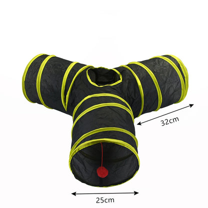 Cat Tunnel Toy - Collapsible Pet Play Tunnel for Indoor & Outdoor Kitty Exercise - ZOOMNSTORE