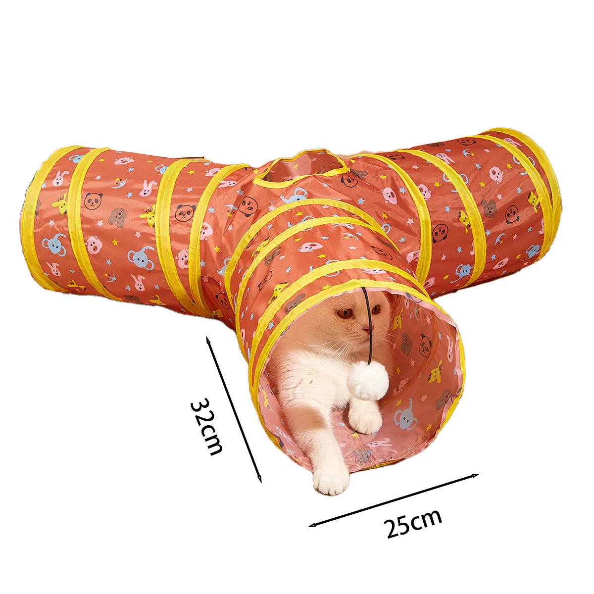 Cat Tunnel Toy - Collapsible Pet Play Tunnel for Indoor & Outdoor Kitty Exercise - ZOOMNSTORE
