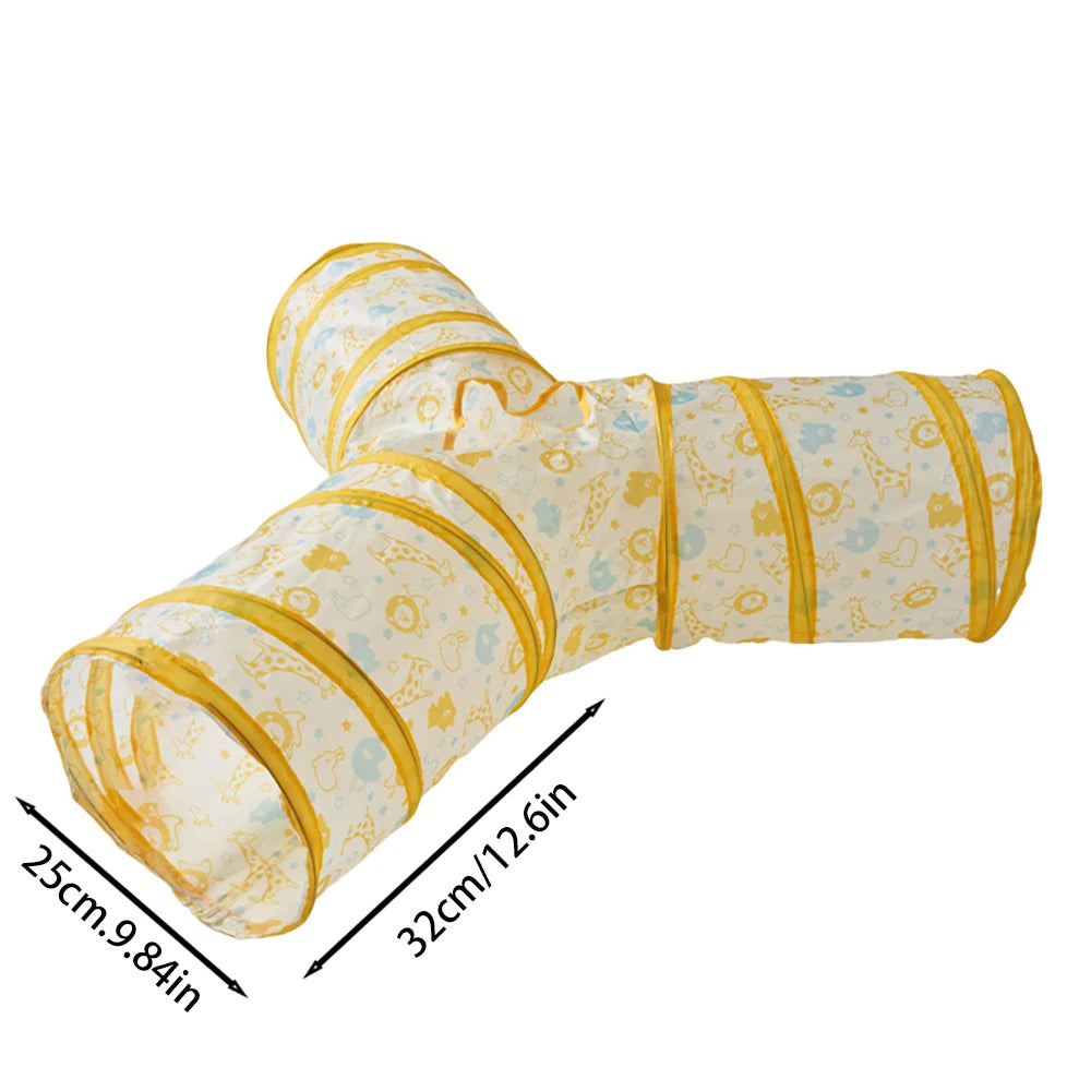 Cat Tunnel Toy - Collapsible Pet Play Tunnel for Indoor & Outdoor Kitty Exercise - ZOOMNSTORE