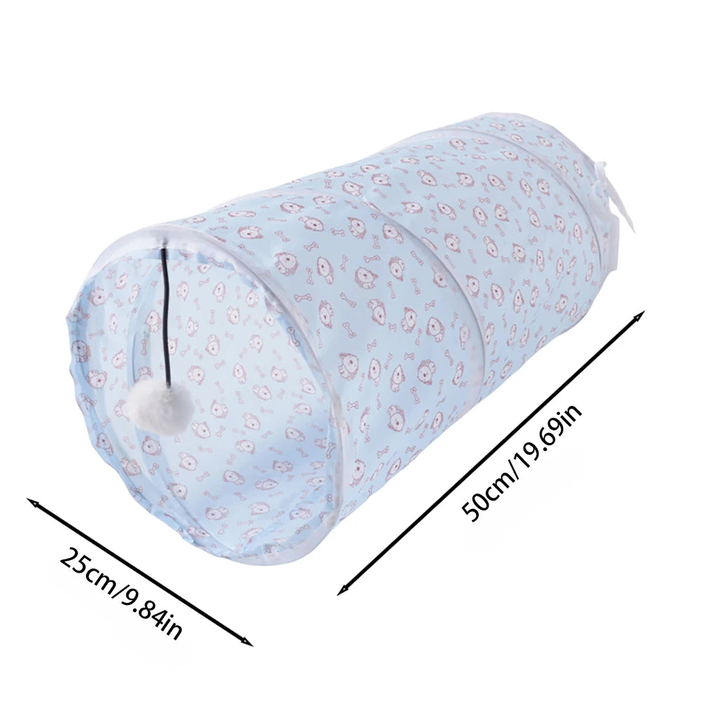 Cat Tunnel Toy - Collapsible Pet Play Tunnel for Indoor & Outdoor Kitty Exercise - ZOOMNSTORE