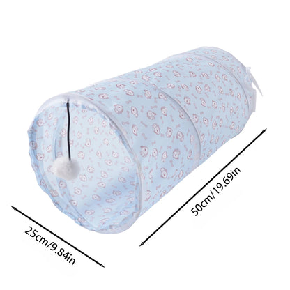 Cat Tunnel Toy - Collapsible Pet Play Tunnel for Indoor & Outdoor Kitty Exercise - ZOOMNSTORE
