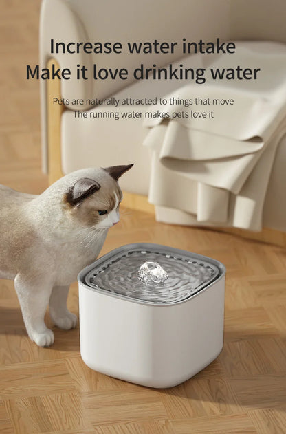 Cat Water Fountain – Automatic Large Capacity USB Waterer With Filtered Recirculating System - ZOOMNSTORE