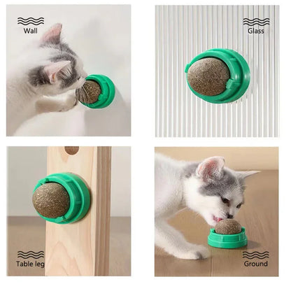 Catnip Cat Toy - Natural Catnip Balls Sticky Wall Scratcher for Cat Entertainment - ZOOMNSTORE