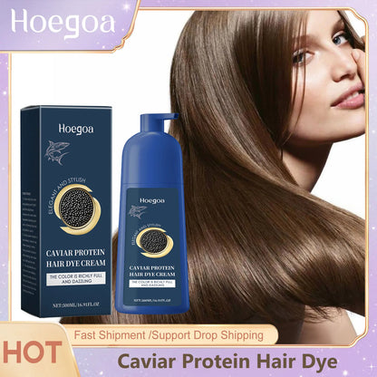 Caviar Protein Hair Dye Shampoo - Nourishing Gray White Color Treatment 500ml - ZOOMNSTORE