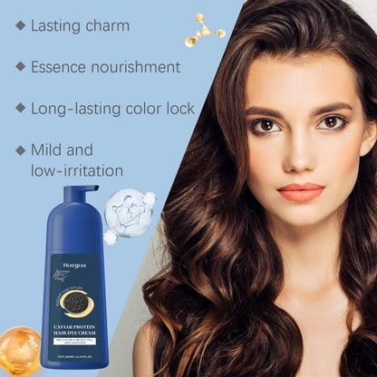 Caviar Protein Hair Dye Shampoo - Nourishing Gray White Color Treatment 500ml - ZOOMNSTORE