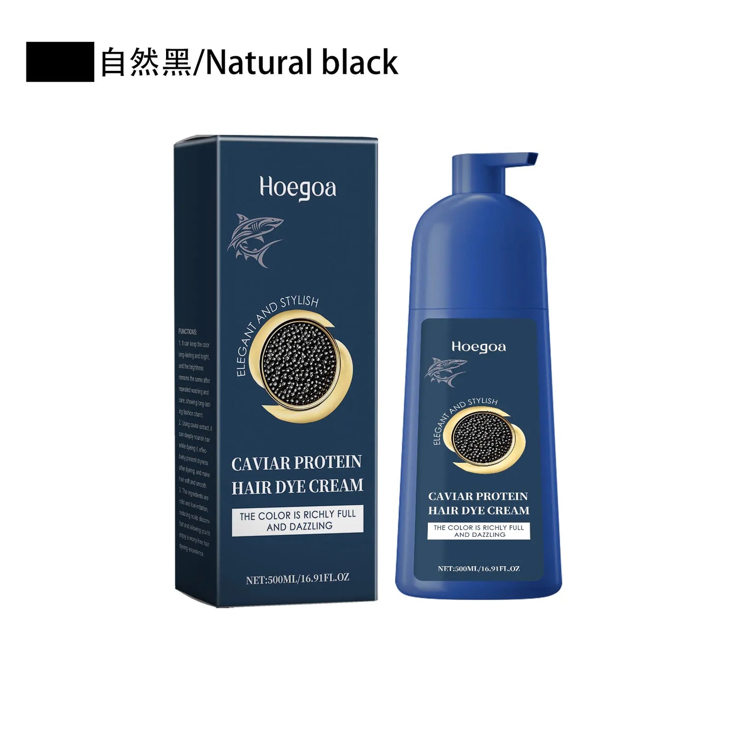 Caviar Protein Hair Dye Shampoo - Nourishing Gray White Color Treatment 500ml - ZOOMNSTORE