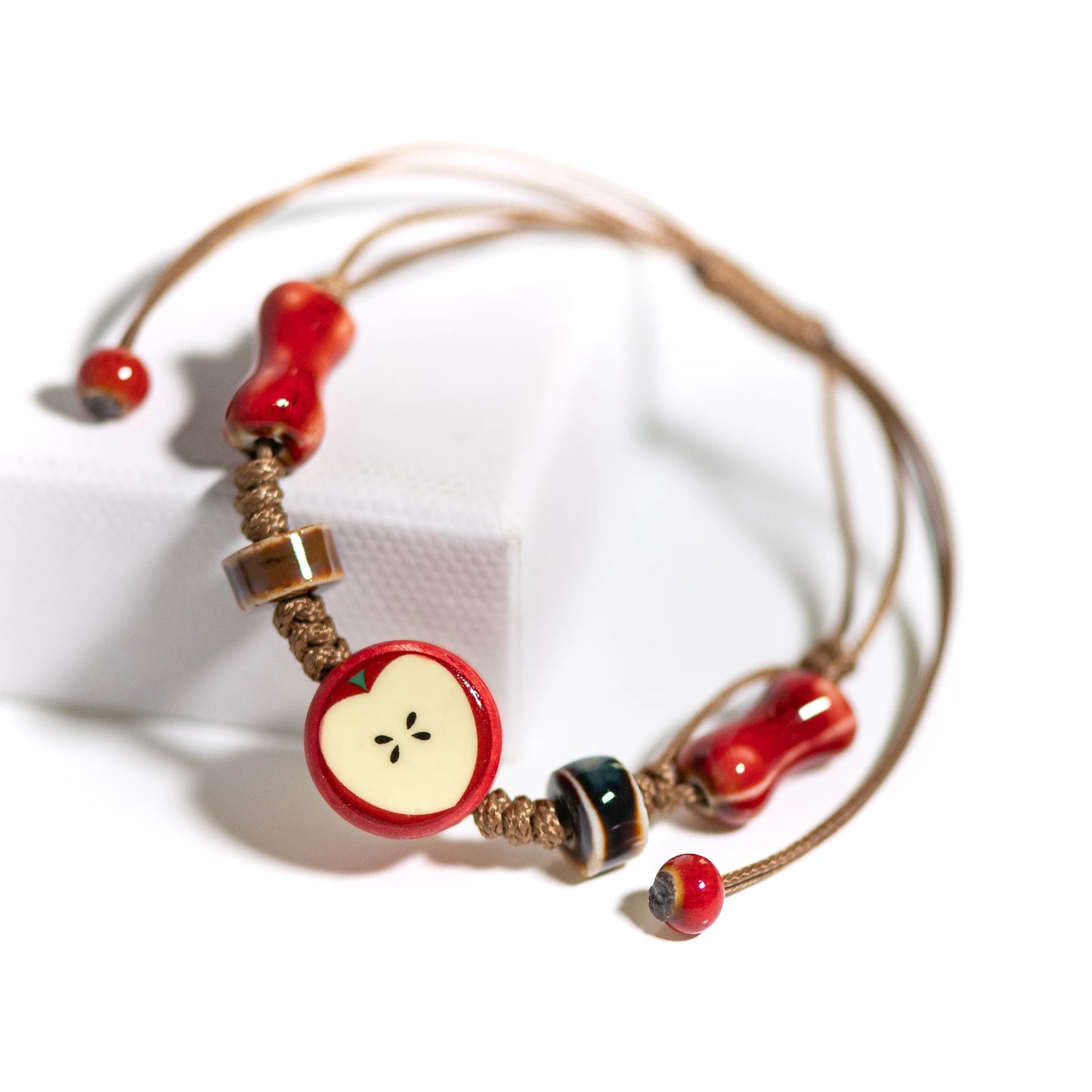 Handmade Apple Bracelet - Adjustable Woven Cord Cartoon Jewelry for Gifts - ZOOMNSTORE
