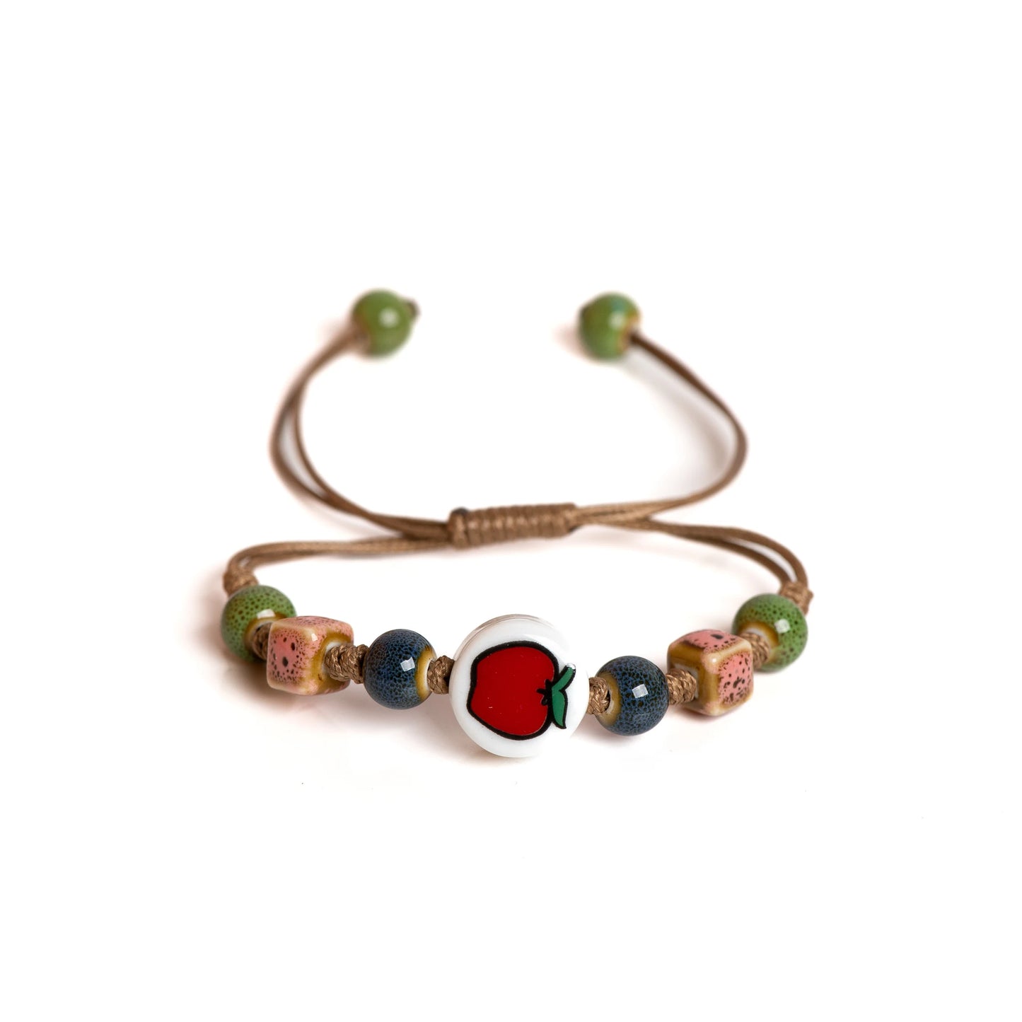 Handmade Apple Bracelet - Adjustable Woven Cord Cartoon Jewelry for Gifts - ZOOMNSTORE