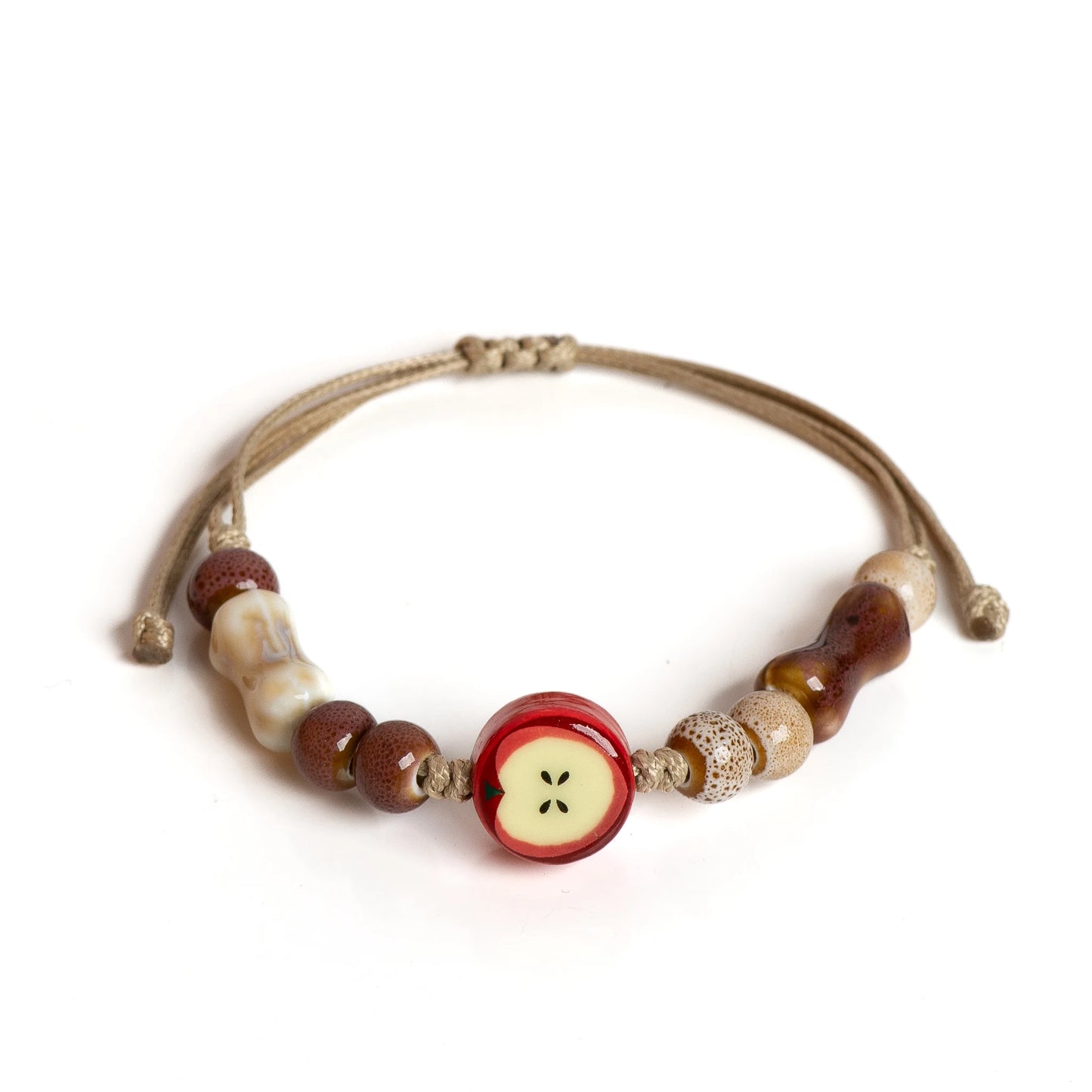 Handmade Apple Bracelet - Adjustable Woven Cord Cartoon Jewelry for Gifts - ZOOMNSTORE