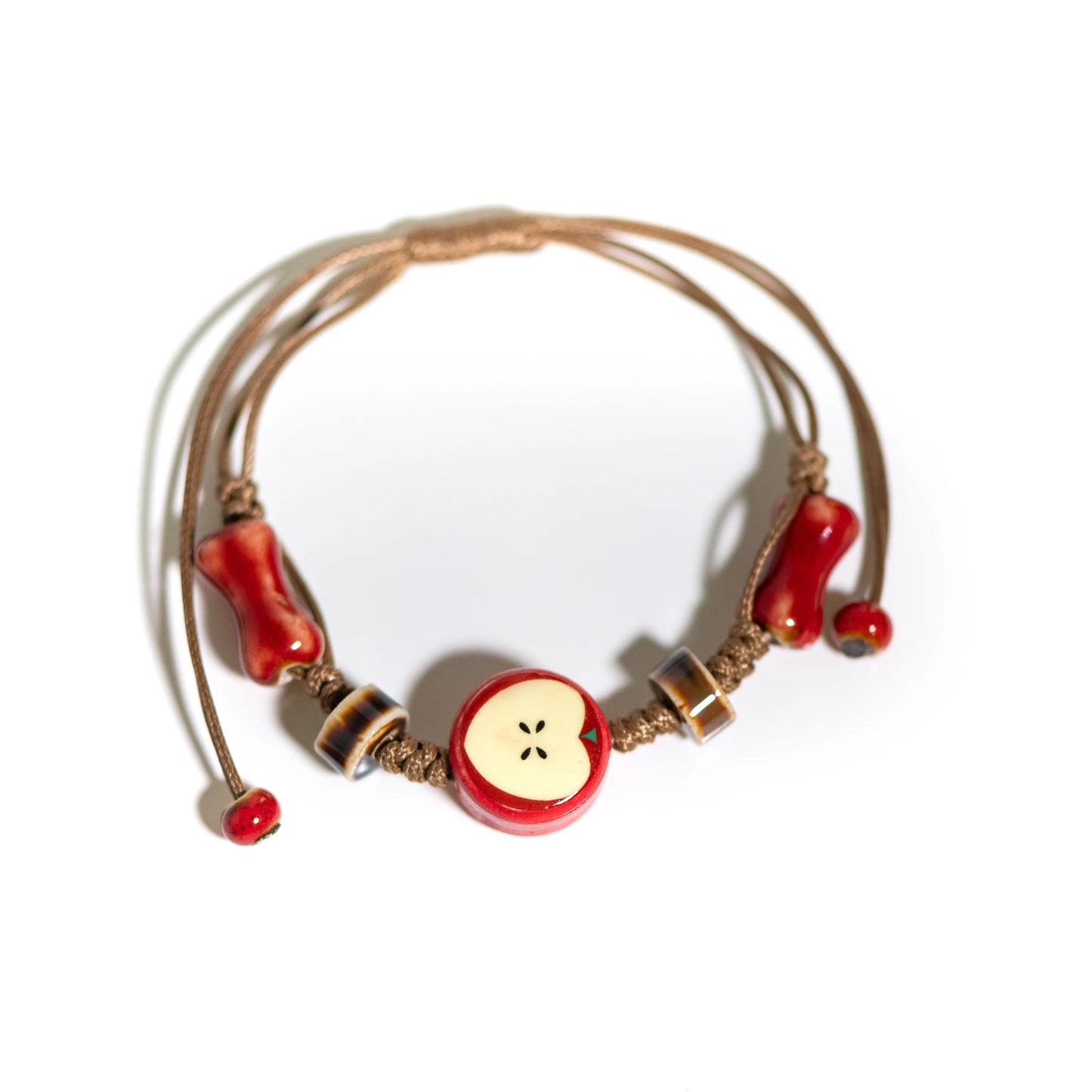 Handmade Apple Bracelet - Adjustable Woven Cord Cartoon Jewelry for Gifts - ZOOMNSTORE