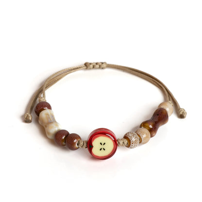 Handmade Apple Bracelet - Adjustable Woven Cord Cartoon Jewelry for Gifts - ZOOMNSTORE
