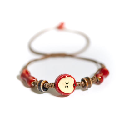 Handmade Apple Bracelet - Adjustable Woven Cord Cartoon Jewelry for Gifts - ZOOMNSTORE