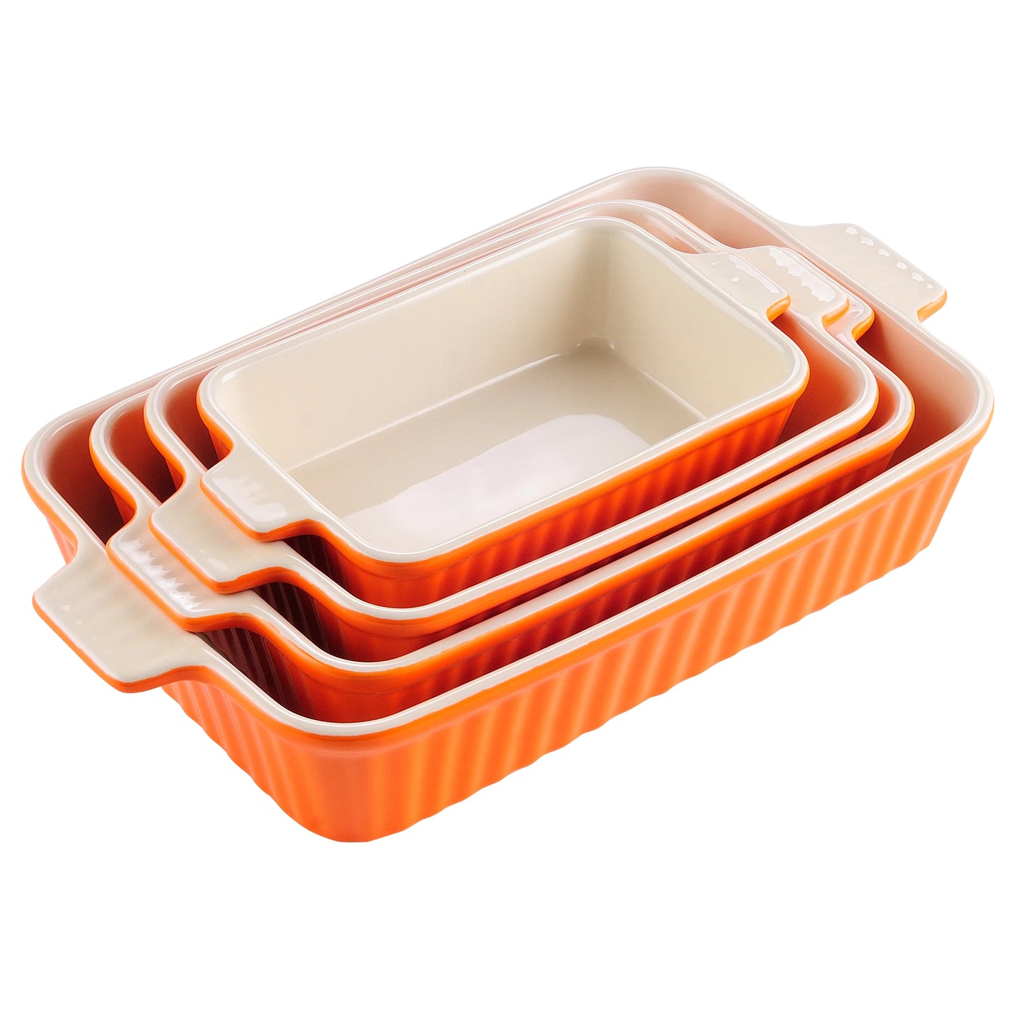 Ceramic Baking Dish Set - 4-Piece Oven Safe Plates for Lasagne Casserole and More 91112133 - ZOOMNSTORE