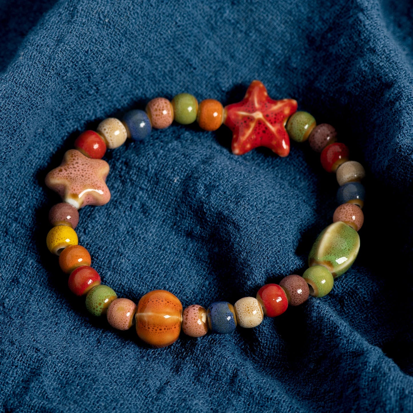 Colorful Starfish  Seashell Bracelet - Handmade Boho Beach Jewelry for Women  Teens - ZOOMNSTORE