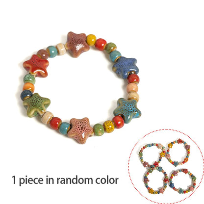 Colorful Starfish  Seashell Bracelet - Handmade Boho Beach Jewelry for Women  Teens - ZOOMNSTORE