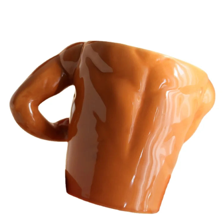 Ceramic Coffee Mug - Funny Muscle Design Cup | Eco Friendly Handgrip Cup - ZOOMNSTORE