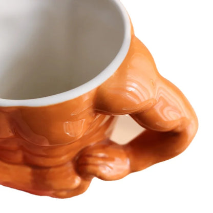 Ceramic Coffee Mug - Funny Muscle Design Cup | Eco Friendly Handgrip Cup - ZOOMNSTORE